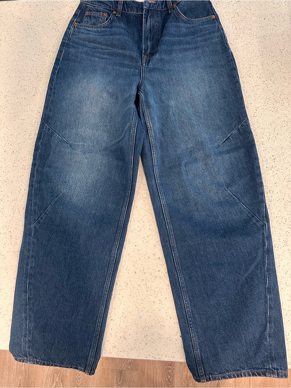 Boden Blue Denim Jeans with Contrast Stitching